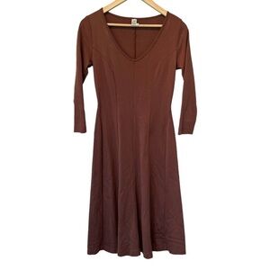 Peruvian Connection Chocolate Long Sleeve Dress